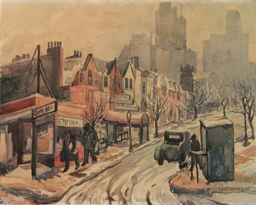 Louis Weiner comparable auction result: louis weiner watercolor