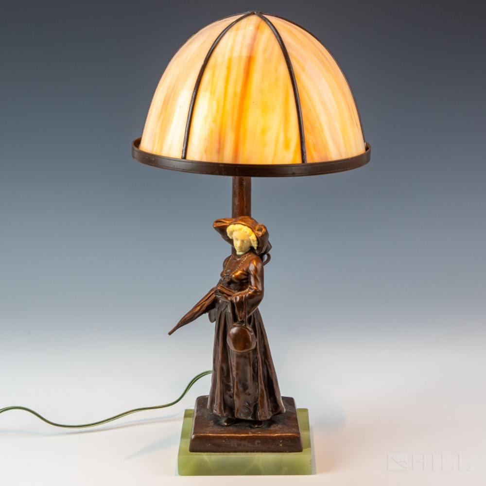 Emil Meier comparable auction result: emil meier 1877 1952 art deco figural bronze lamp