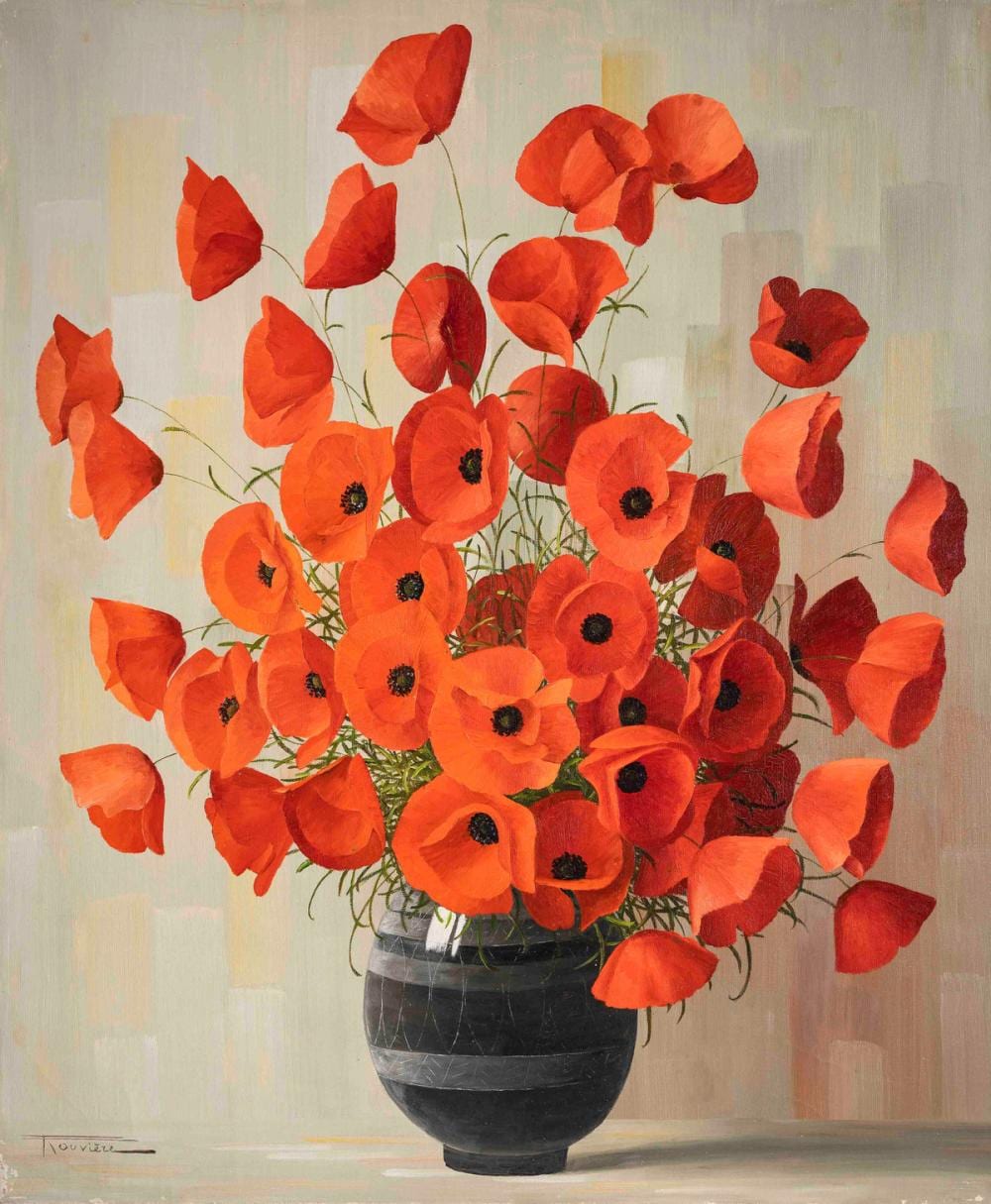 Elizabeth Rouviere comparable auction result: elizabeth rouviere red poppies