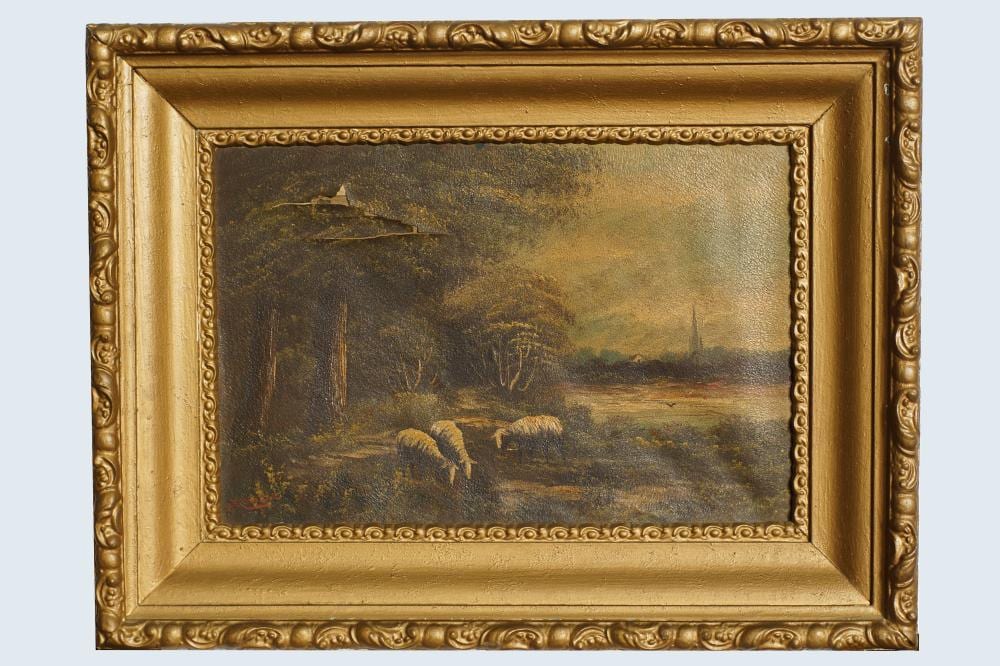 A. Millrose comparable auction result: 19th century oil on canvas painting sheep