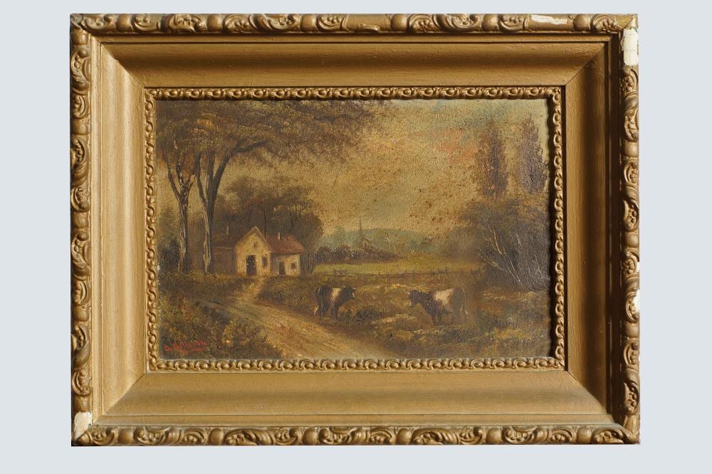 A. Millrose comparable auction result: 19th century oil on canvas painting countryside