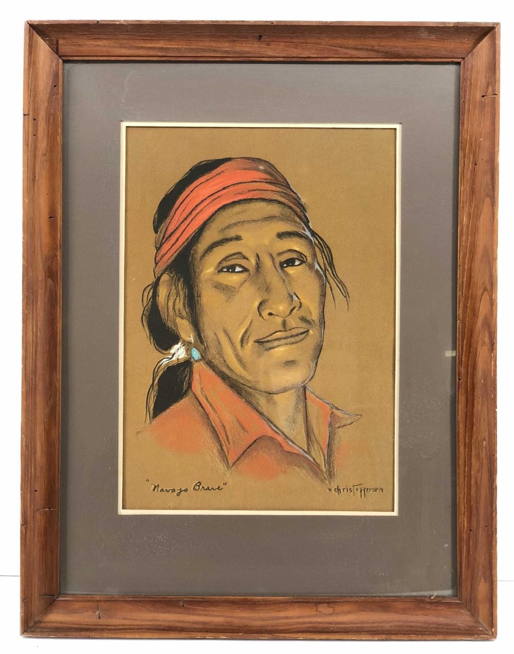 Gerda Christoffersen comparable auction result: gerda christoffersen navajo brave pastel on pape