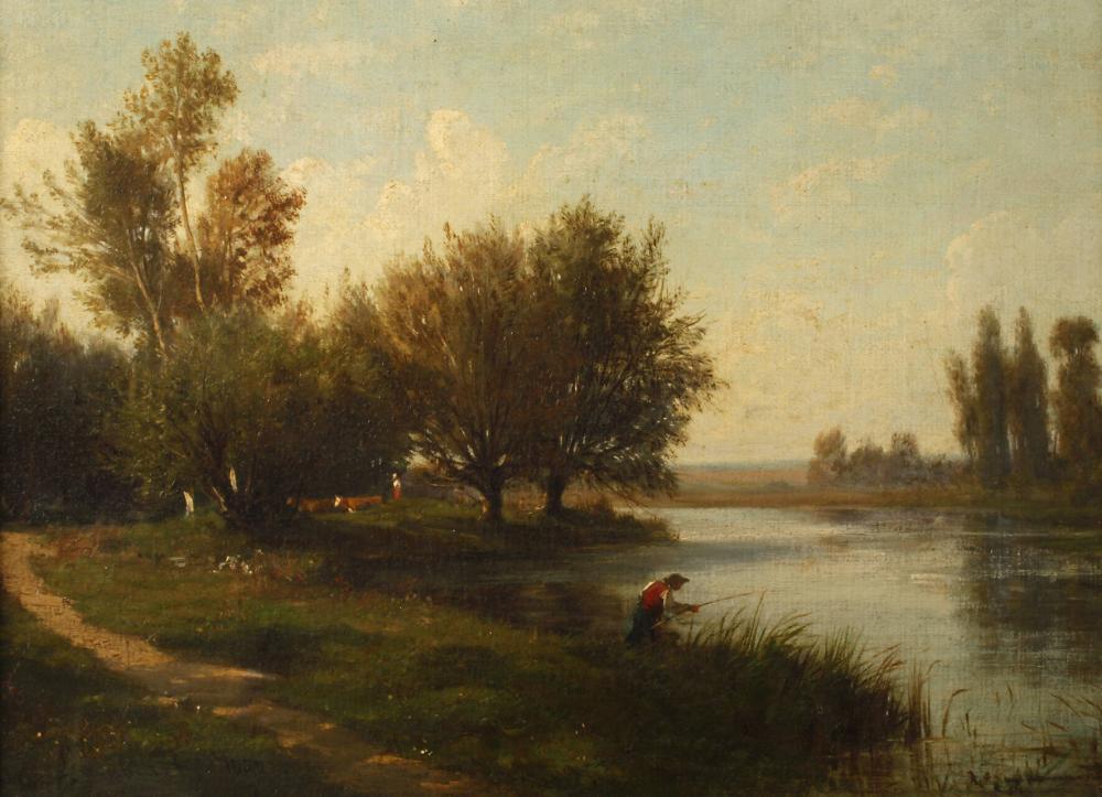 mile charles lambinet angler am fluss · Auktionshaus Mehlis GmbH · 2020-02-29 Émile Charles Lambinet comparable auction result: mile charles lambinet angler am fluss
