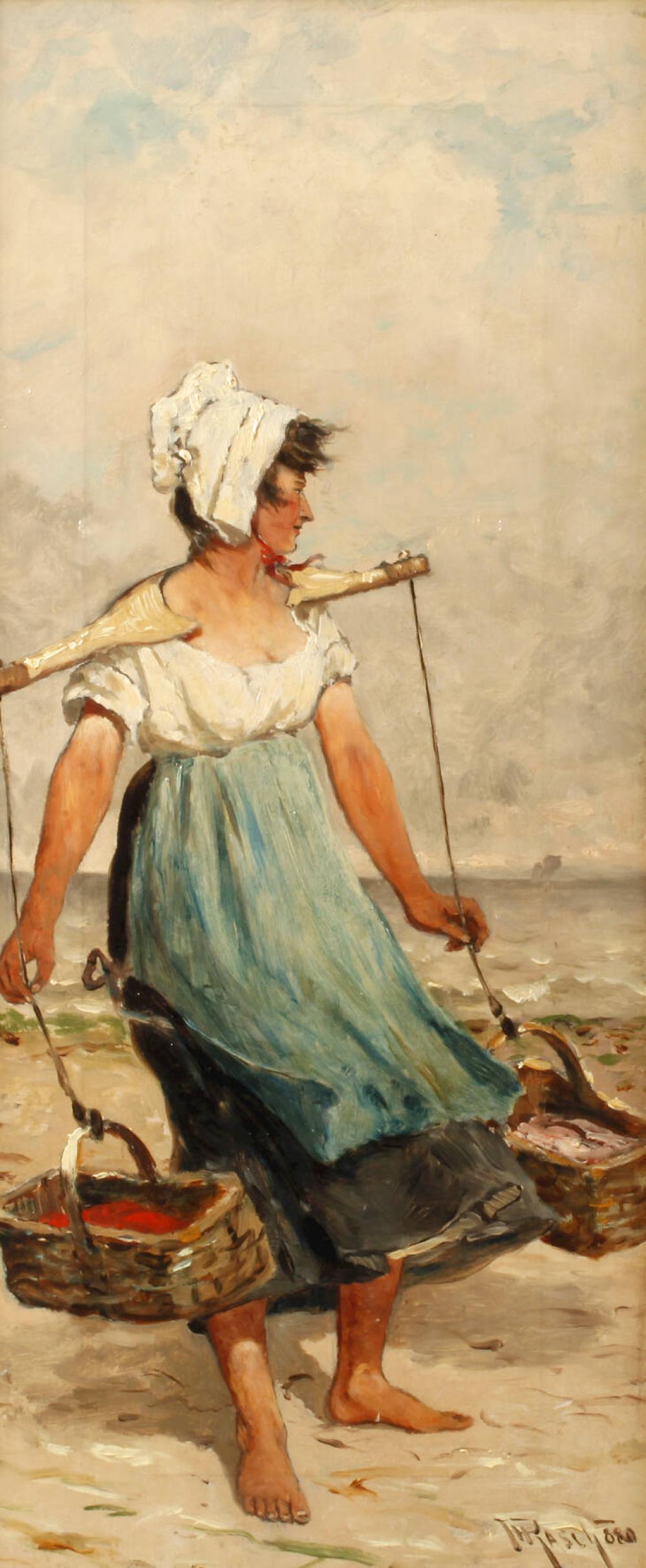 Heinrich Rasch comparable auction result: heinrich rasch fischersfrau am strand