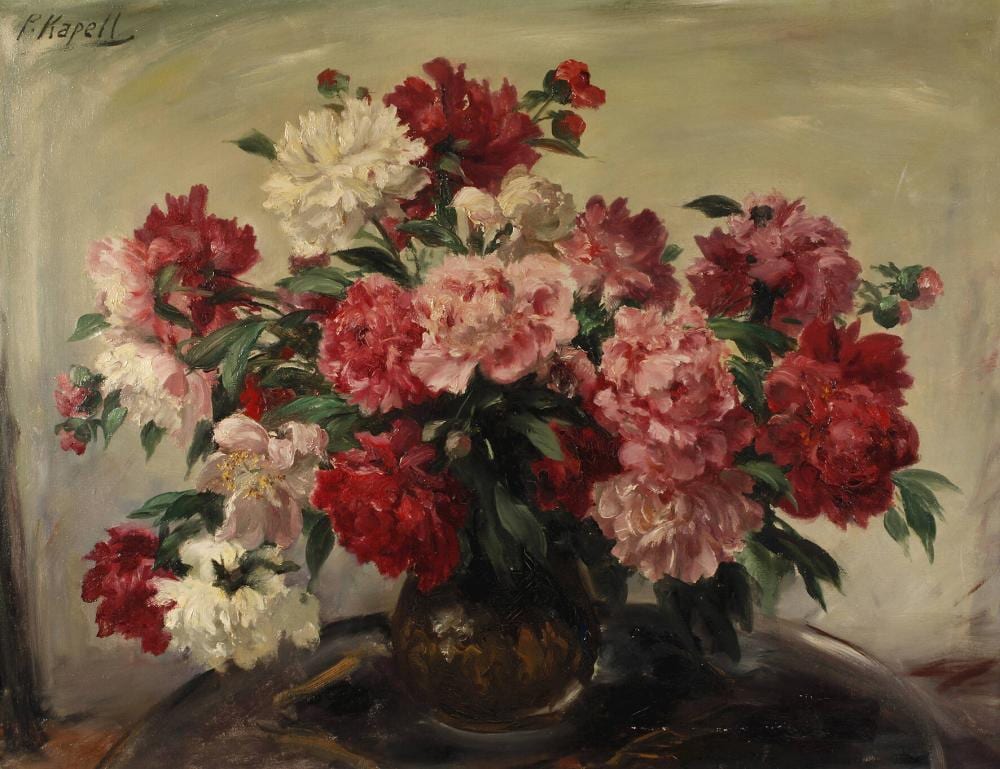 Paul Kapell comparable auction result: paul kapell blumenstillleben mit pfingstrosen