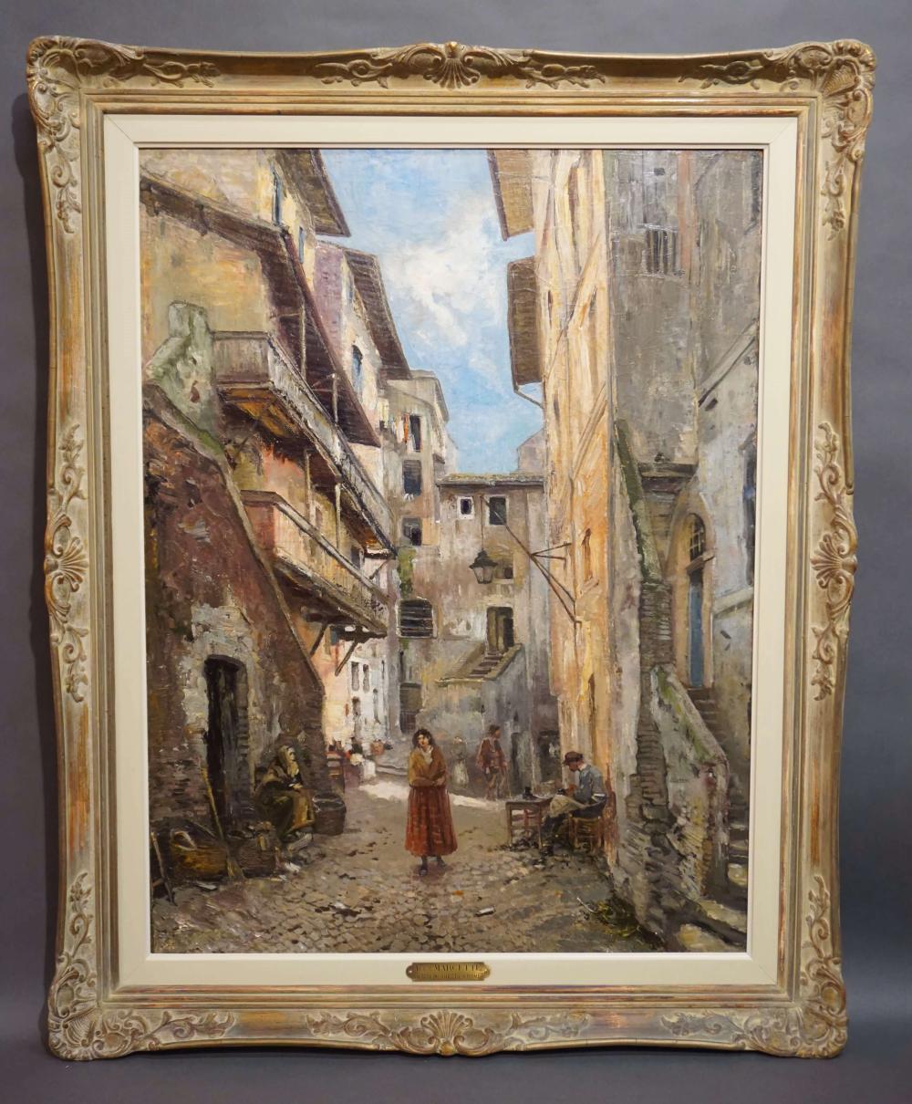 Alexandre Marcette comparable auction result: huile sur toile d alexandre marcette un coin du ghetto rome 100x73 cm