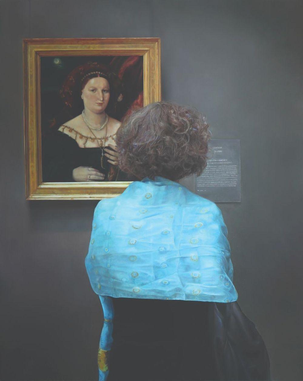 Annie Cabigting comparable auction result: annie cabigting b 1971 mesdames portrait of lucina brembati by lorenzo lotto 1480 1556 signed and dated 2012 verso oil on canvas