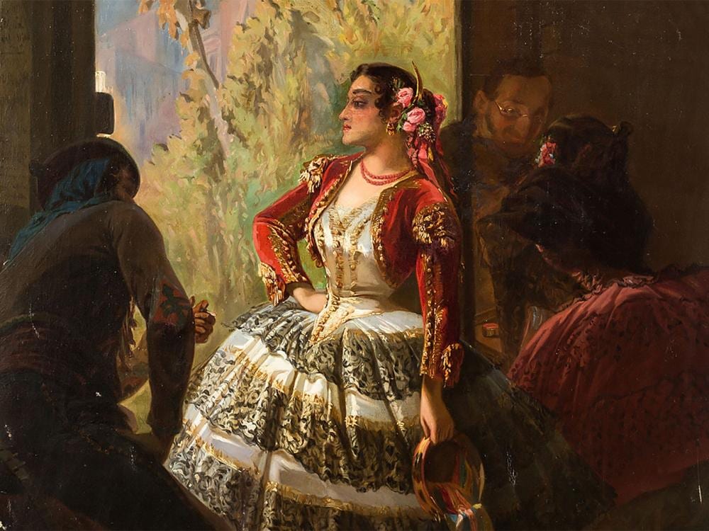 Eugène (1806) Giraud comparable auction result: eug ne giraud 1806 1881 spanish dancer oil 1886 eug ne giraud 1806 1881 spanische t nzerin 1886