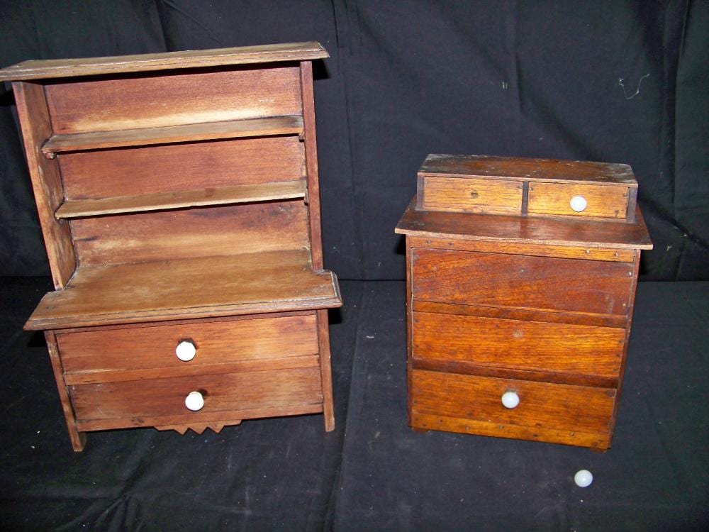 Two Antique Miniature Dressers sold by Caswell Prewitt Realty, INC, lot 121 — auction record photograph