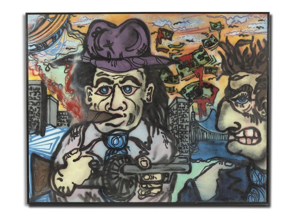 Anthony (1964) Clark comparable auction result: a one anthony clark dit am ricain 1964 2001 sans titre circa 1998 1999 peinture a rosol sur toile