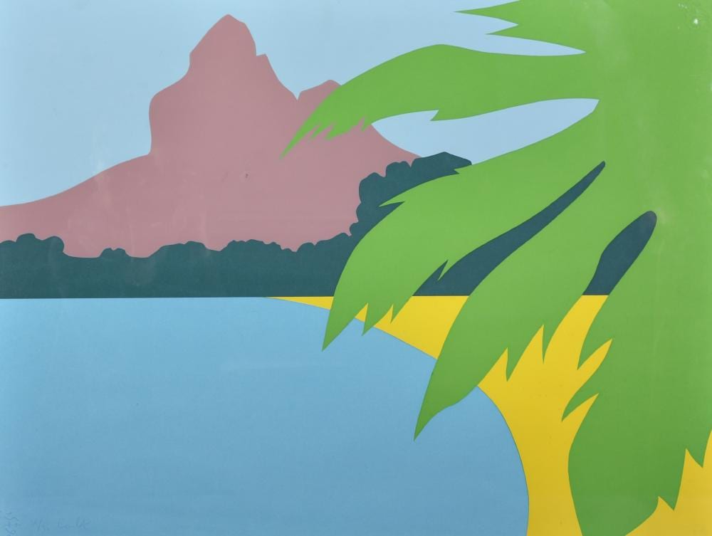 Jean Coulot comparable auction result: jean coulot 1928 2010 swiss a tropical coastal scene lithograph signed and numbered 26 90 21 5 x 29 25