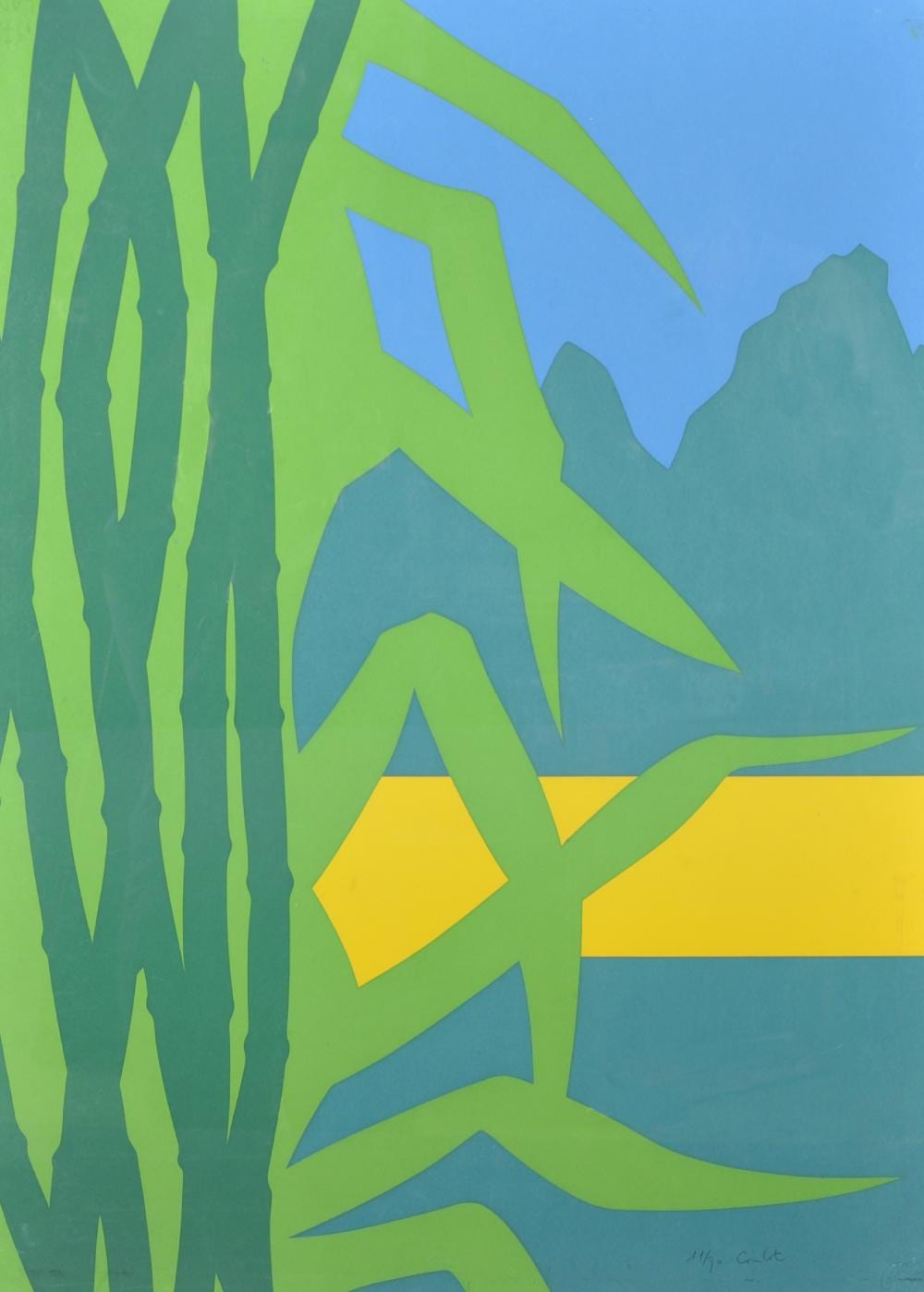 Jean Coulot comparable auction result: jean coulot 1928 2010 swiss a tropical beach scene lithograph signed and numbered 11 90 29 25 x 21 5