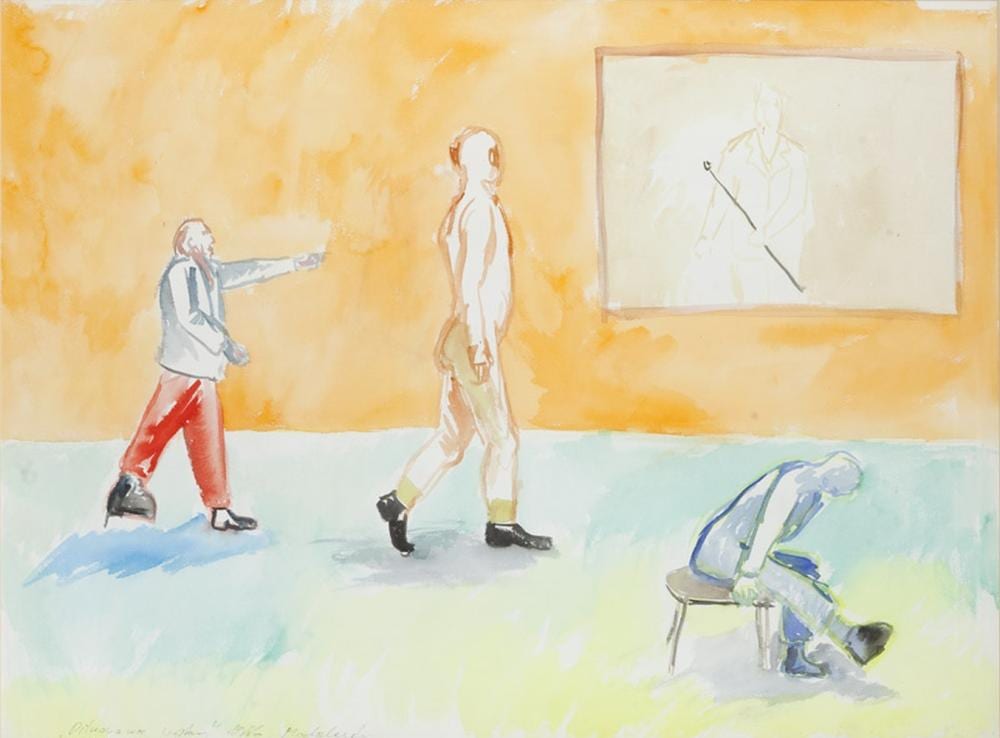 Jaroslaw Modzelewski comparable auction result: jaroslaw modzelewski b 1955 looking after the exhibition 1986 1987