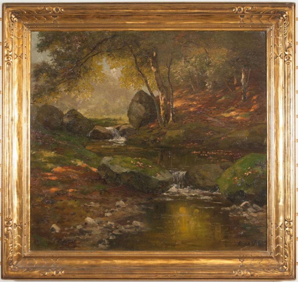 Oskar Leu comparable auction result: oscar leu germany 1864 1942 oil on board fores
