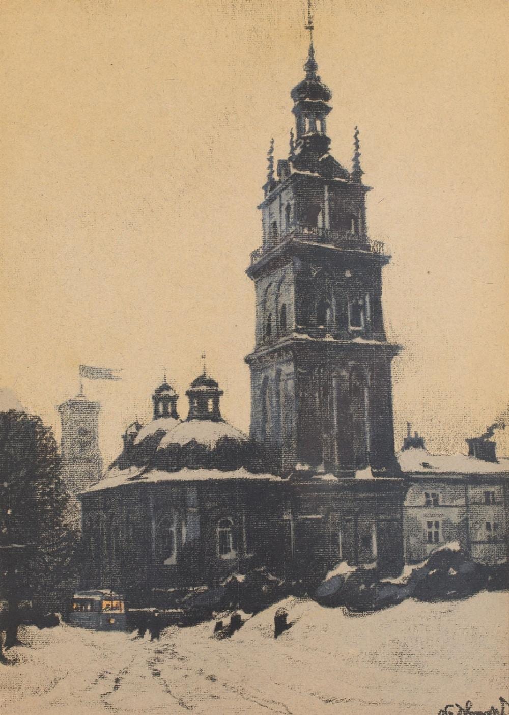 Odo Dobrowolski comparable auction result: odo dobrowolski 1883 1917 woloska church the lviv portfolio