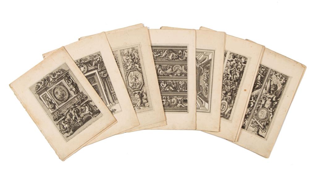 Jean Lepautre comparable auction result: jean lepautre 1618 1682 set of 43 decorative french etchings from oeuvres d architecture de jean le pautre architecte dessinateur graveur du roi paris 1751 1751
