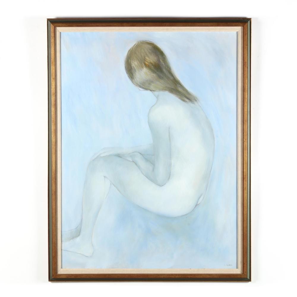 Larry Gluck comparable auction result: larry gluck b 1931 seated female nude