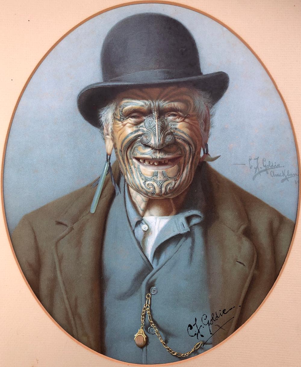 Charles Frederick Goldie comparable auction result: charles frederick goldie a good joke chromolithograph print