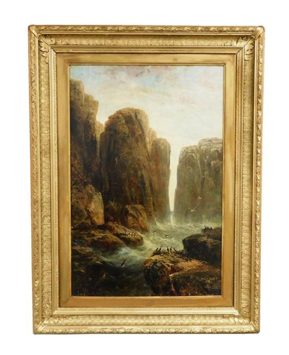 Thomas Henry Gibb comparable auction result: thomas henry gibb english 1833 after 1893 the sea bird s home 1878 oil on canvas depicts the farne islands with waves run