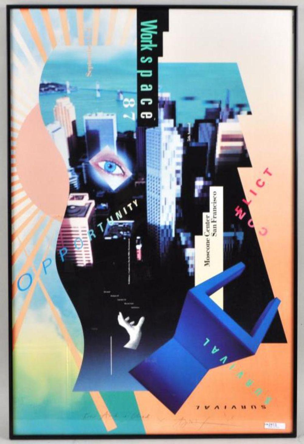 April Greiman comparable auction result: april greiman workspace 87 exhibition poster