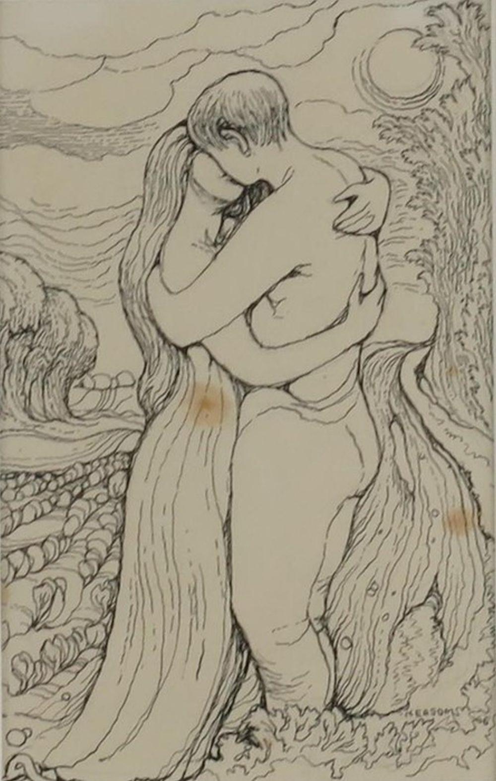 norman neasom 1915 2010 lovers embracing ink d · Kinghams Auctioneers · 2020-03-06 Norman Neasom comparable auction result: norman neasom 1915 2010 lovers embracing ink d