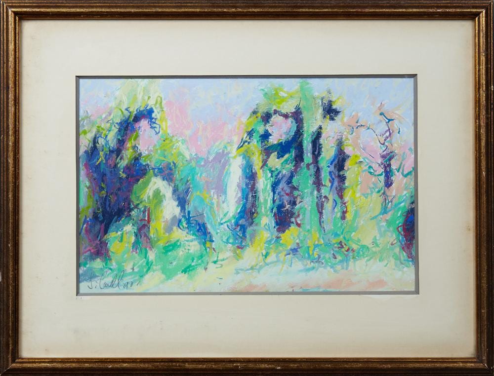 Joachim Cassell comparable auction result: joachim cassell spanish new orleans trees in a landscape 1990 pastel signed and dated lower left presented in a gilt frame