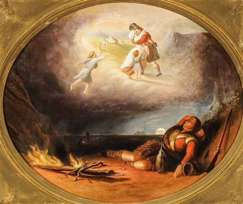 After Frederick Goodall (British 1822-1904), The Soldier's Dream of Home, Oil on Canvas sold by Weschler's, lot 715 — auction record photograph