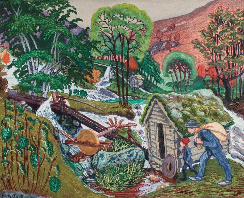 Nikolai Astrup comparable auction result: nikolai astrup 1880 1928 going to the mill