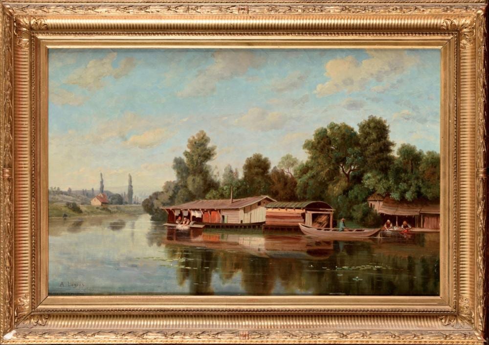 Auguste Legras comparable auction result: auguste legras 1817 1887 d apr s claude fran ois a de mesgrigny 1836 1884 paysage aux lavandi
