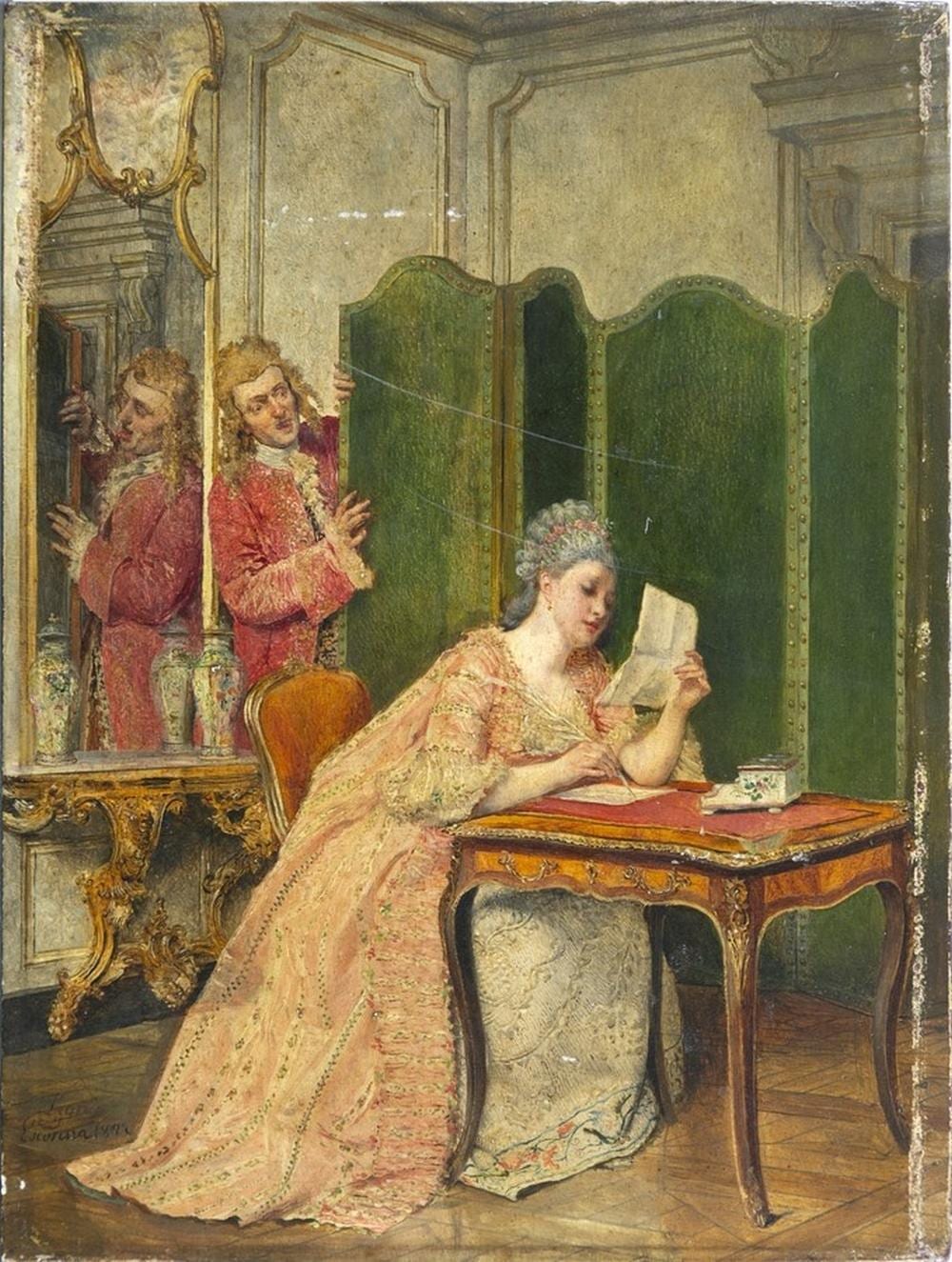 Ignacio de León y Escosura comparable auction result: ignacio de le n y escosura oviedo 1834 toledo 1901 la lettre indiscr te huile