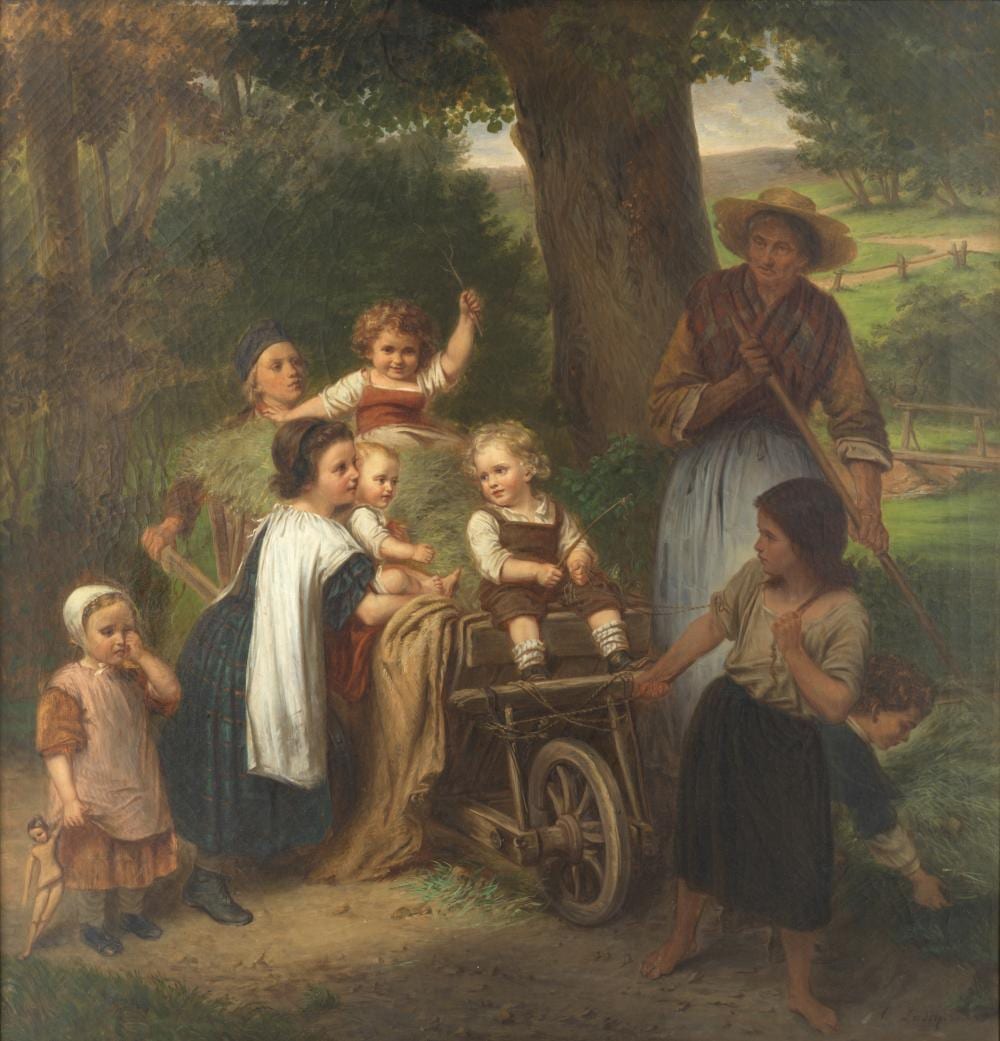 Carl Johann Lasch comparable auction result: carl johann lasch german 1822 1888 the young gardeners