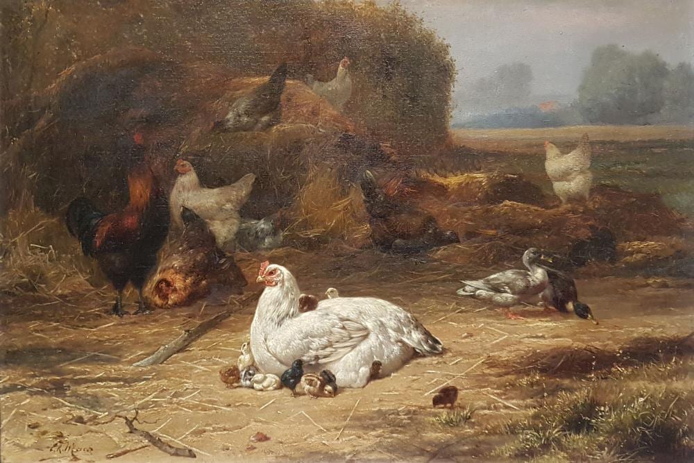 Eugène Remy Maes comparable auction result: the farmyard