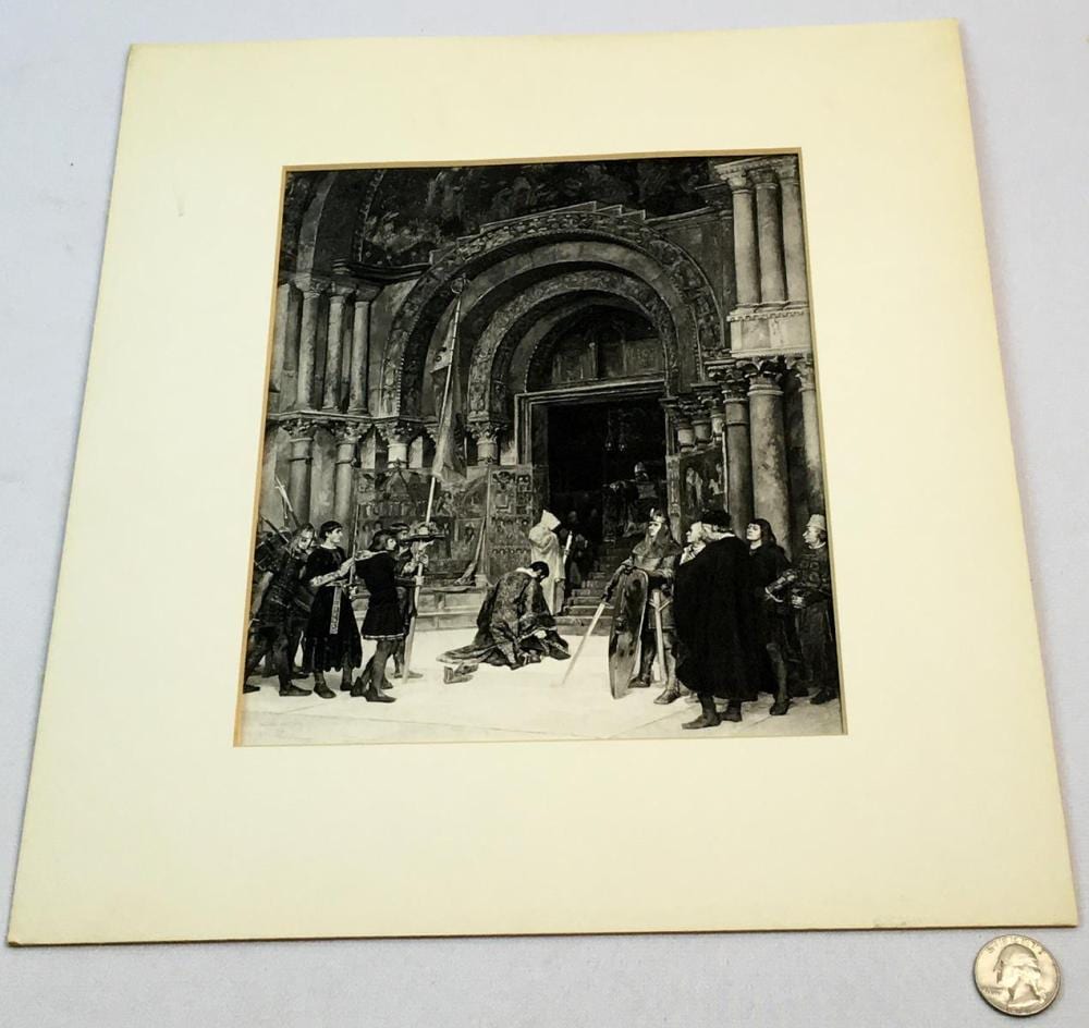 antique 1876 knighting ceremony steel engraving by albert maignan · One Source Auctions · 2020-03-18 Albert Maignan comparable auction result: antique 1876 knighting ceremony steel engraving by albert maignan