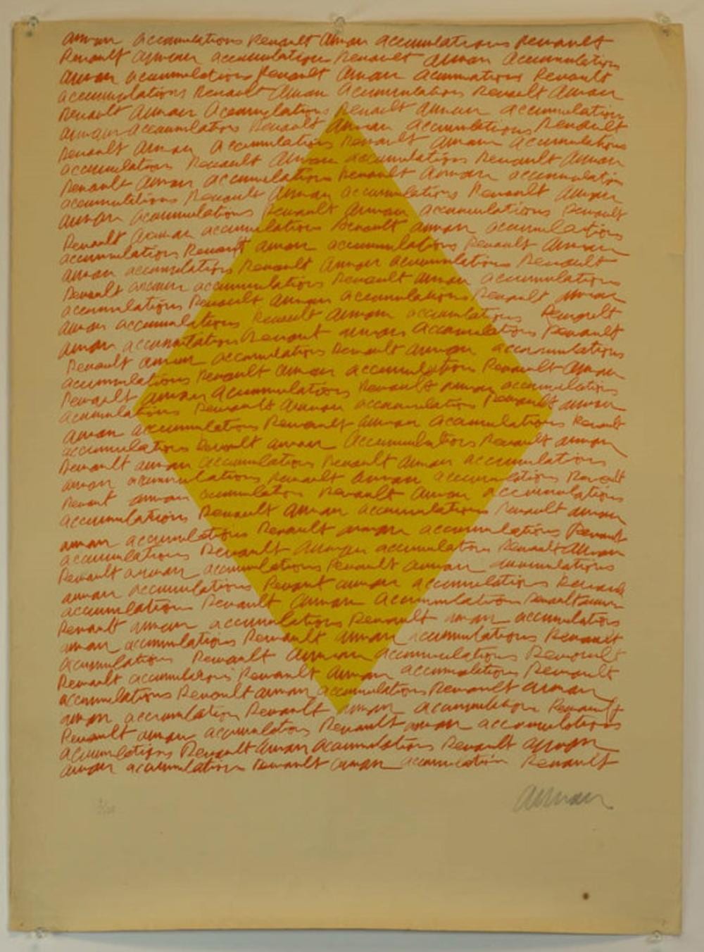 Pierre Arman comparable auction result: arman accumulation signed color lithograph