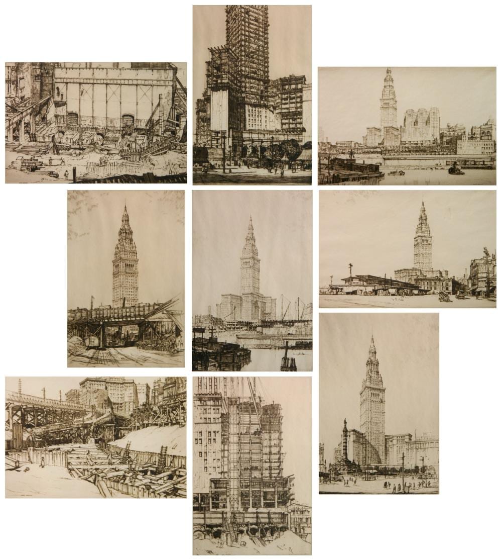 Louis Conrad Rosenberg comparable auction result: 9 louis c rosenberg etchings