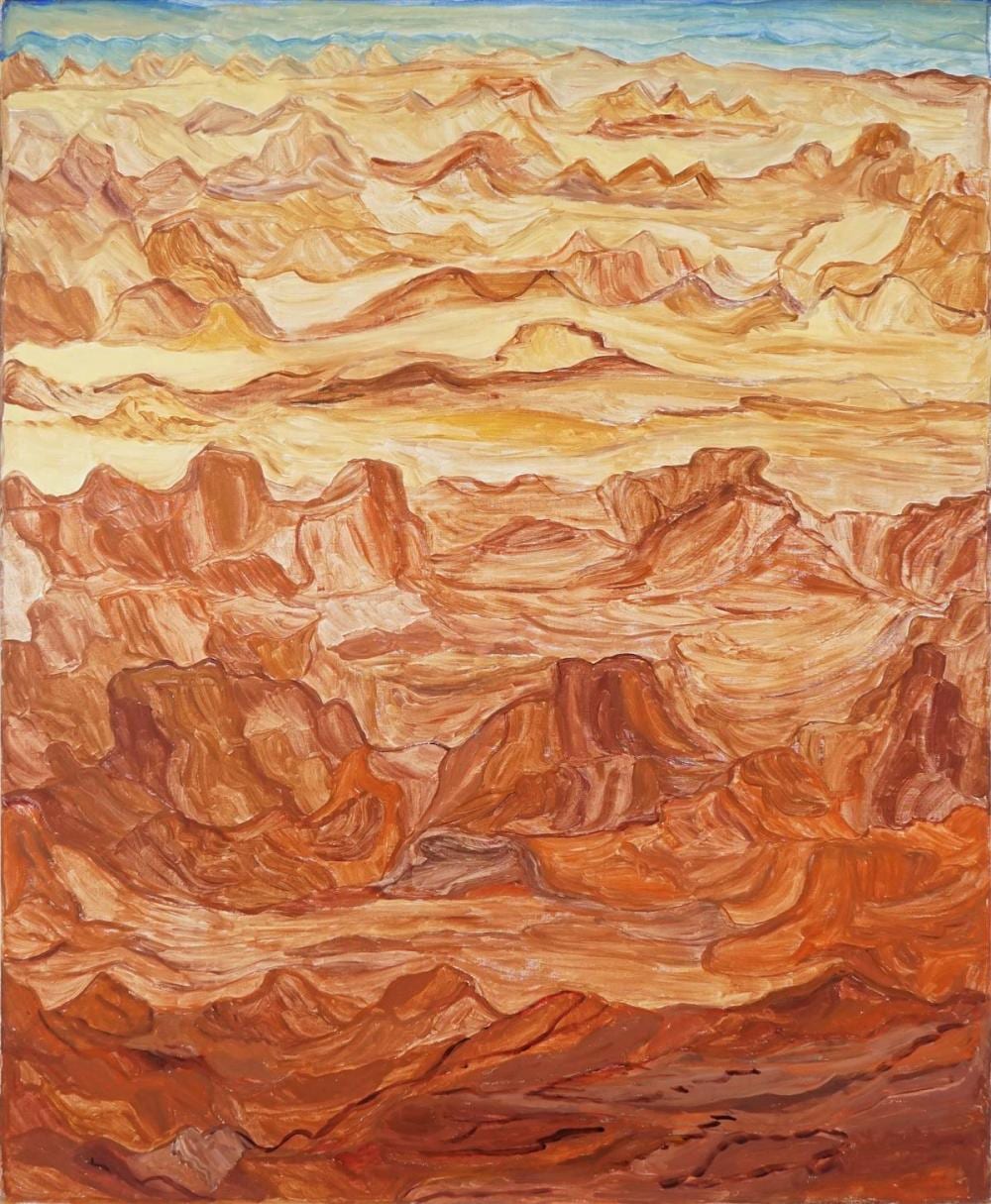 Angelina George comparable auction result: angelina george 1937 2014 faraway places 2008 160 x 120cm stretched and ready to hang