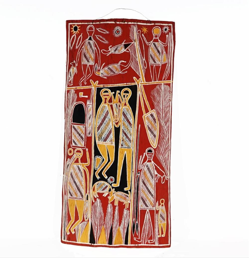 David Malangi comparable auction result: david malangi 1927 1999 untitled 90 5 x 45 cm