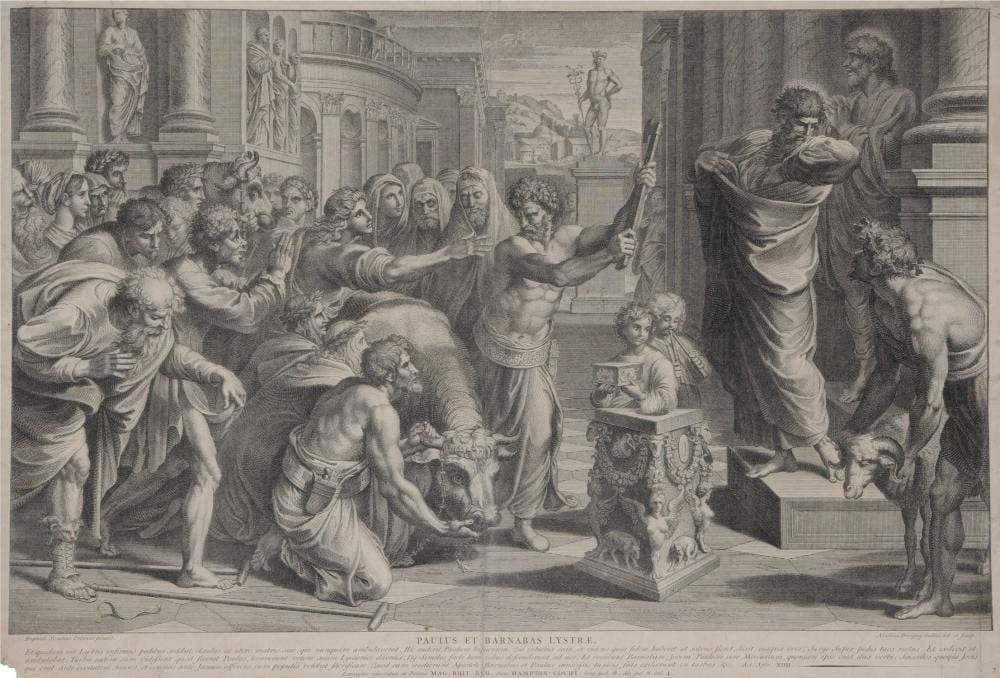 Nicolas Dorigny comparable auction result: nicolas dorigny paulus praedicans in areopago paulus et barnabas lystrae 1711 1719