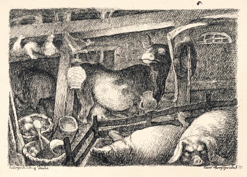 Curt Grosspietsch comparable auction result: curt grosspietsch stallszene ii 1970