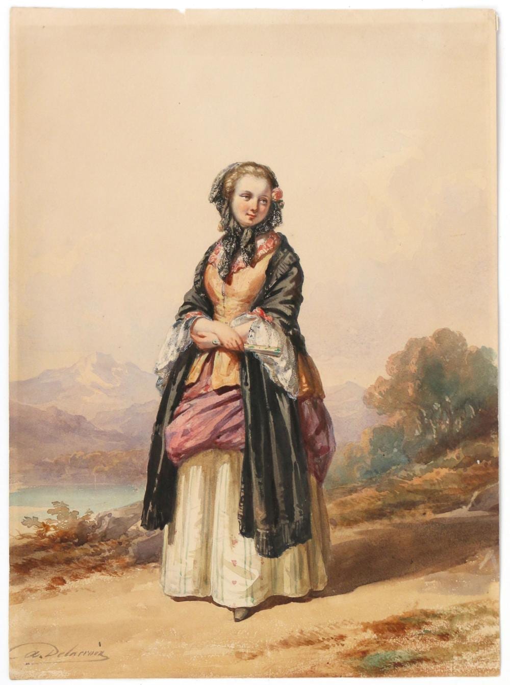Auguste Delacroix comparable auction result: auguste delacroix french 1809 1868