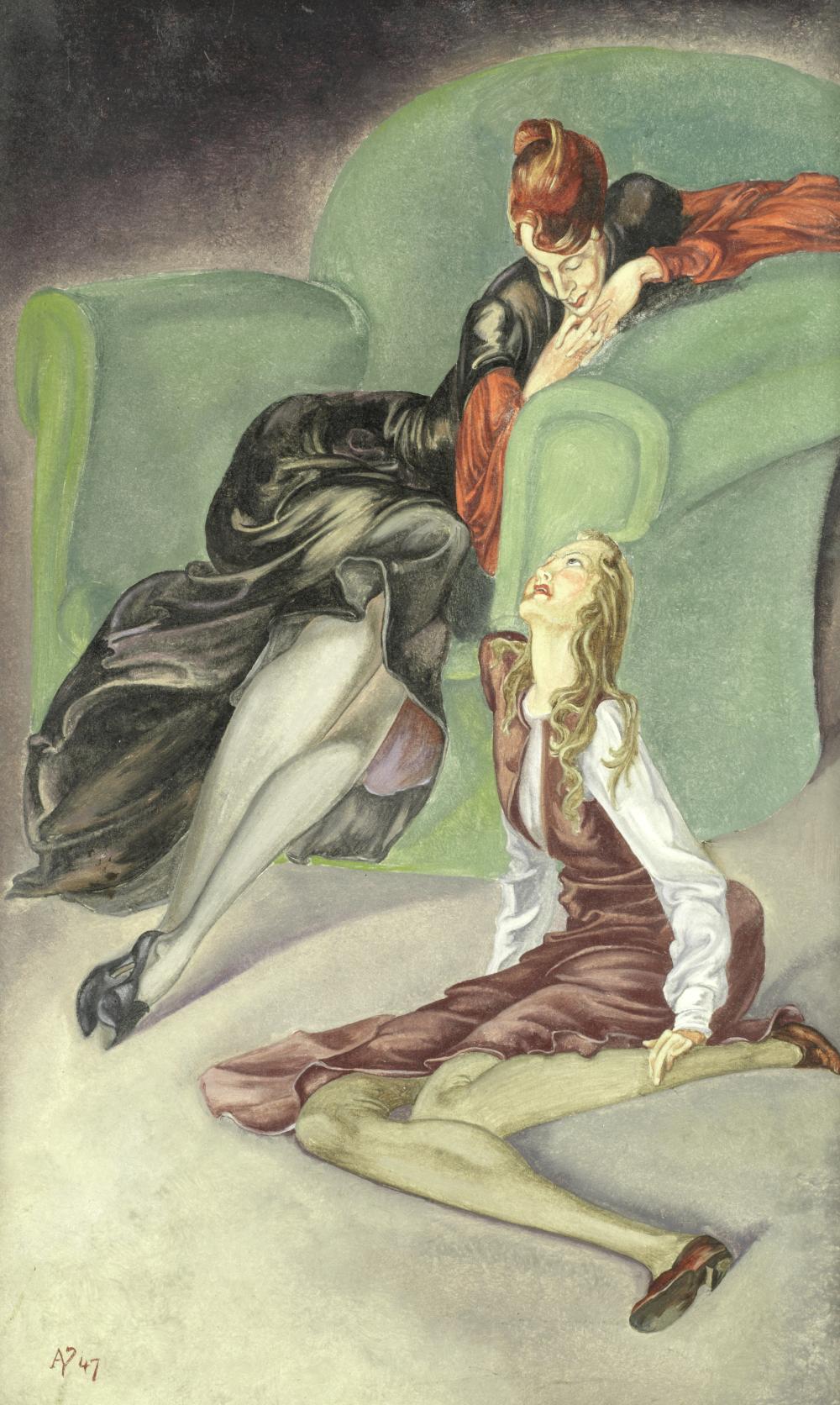A. Victor O. Wood comparable auction result: albert victor ormsby wood british 1904 1977 two women in conversation together with a further painting of two women by the same hand 2