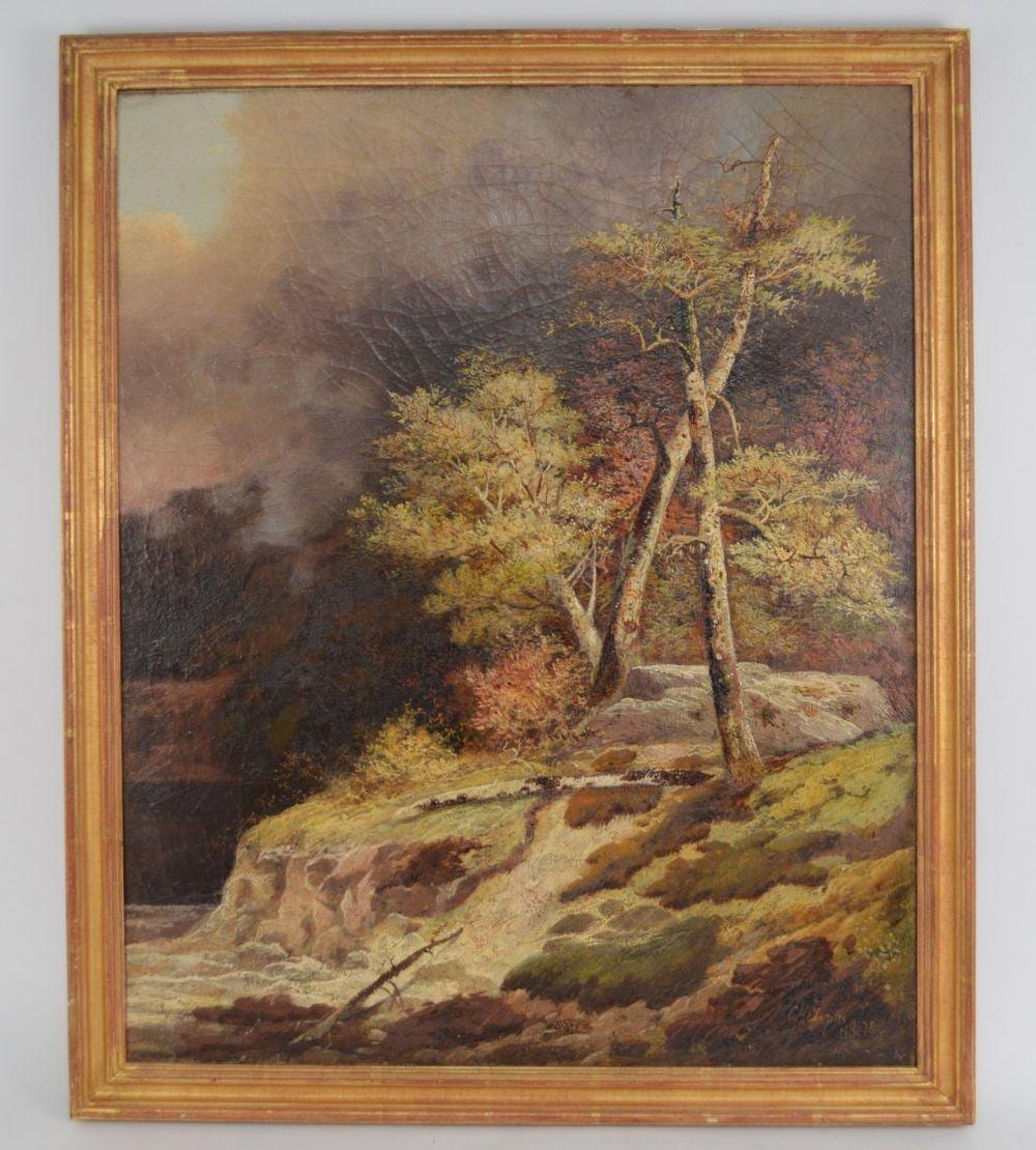 Charles H Chapin comparable auction result: charles henry chapin american 1830 1889 oil on canvas adirondack landscape approaching storm signed and dated ny 78 bottom right 28 1 4 x 22 inches