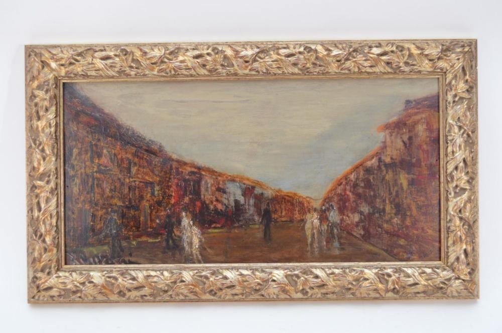 Daniele Ranzoni comparable auction result: daniele ranzoni italian 1843 1889 street scene oil on wood panel image size 9 3 4 x 20 1 2 inches framed 13 x 23 inches