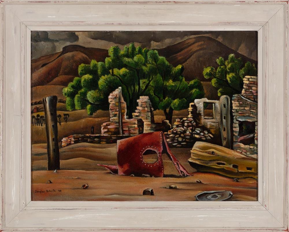 Douglas Roberts comparable auction result: douglas roberts ruins south australia 1948 oil on canvas 46 5 x 61 5 cm provenance niagara galleries melbourne thirty victo