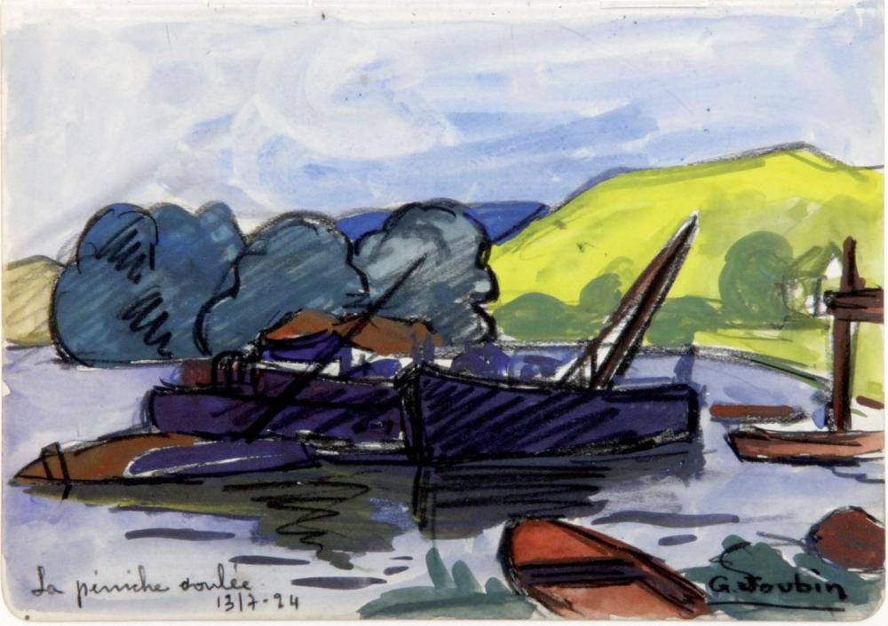 Georges Joubin comparable auction result: georges joubin 1888 1983 la p niche coul e 1924 gouache et aquarelle sign e dat e et titr e