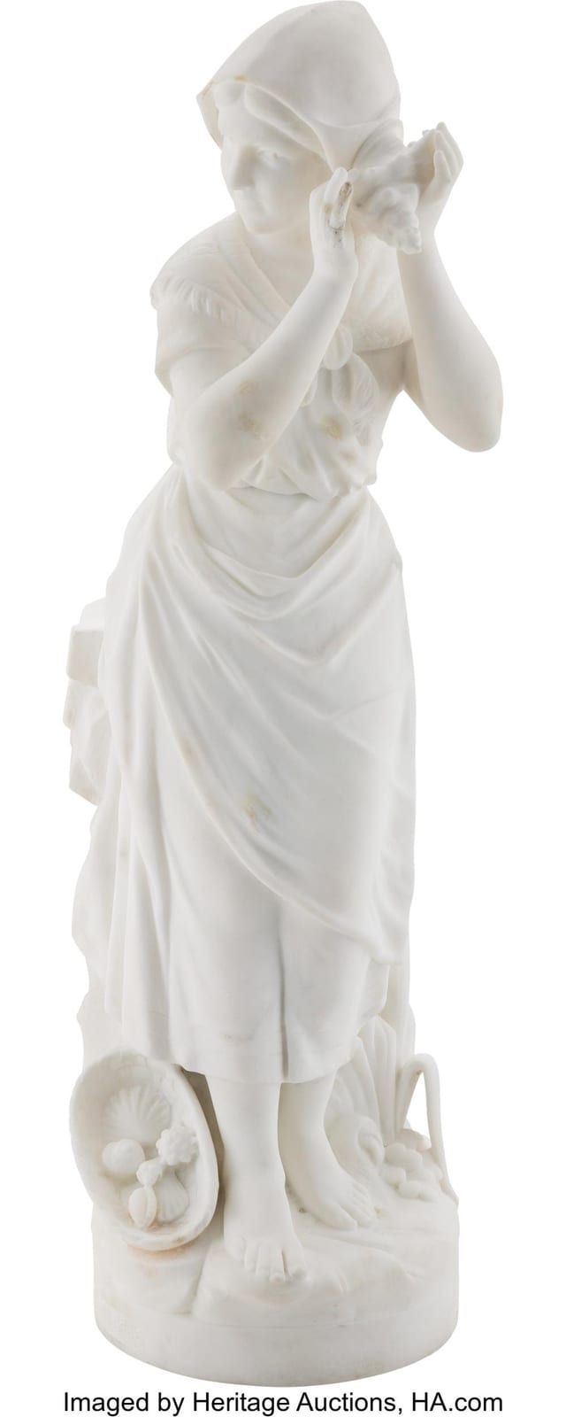 Nicolas Lecornet comparable auction result: nicolas lecornet french 19th century girl with a shell 19th century marble 3