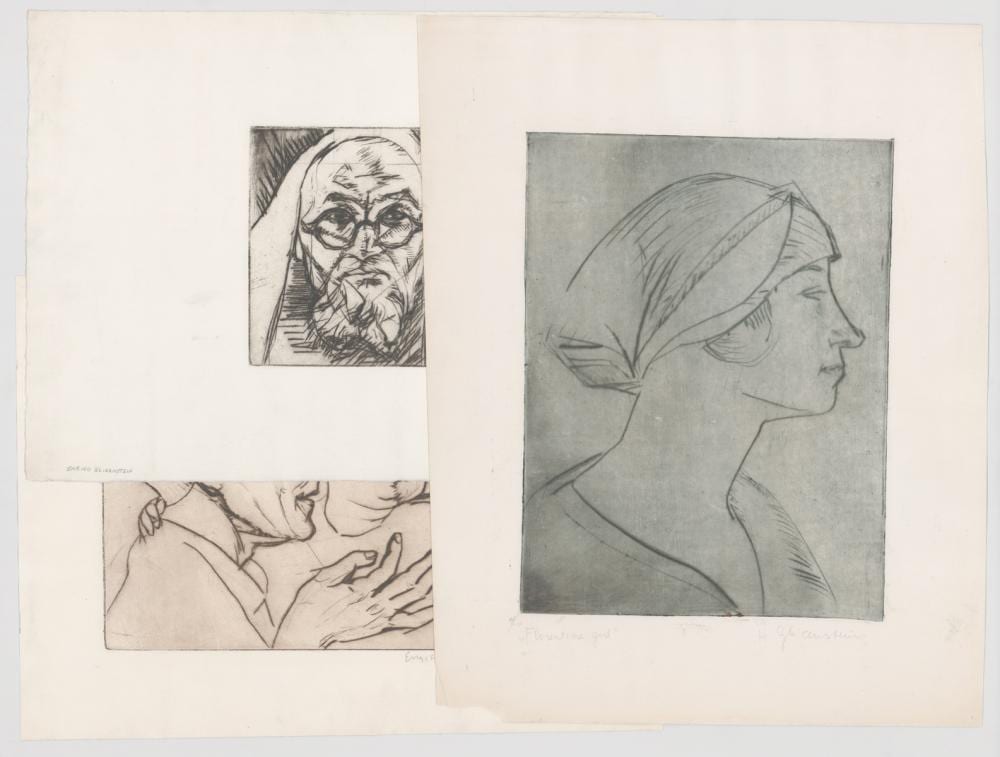 Henryk Glicenstein comparable auction result: henryk glicenstein etchings portraits