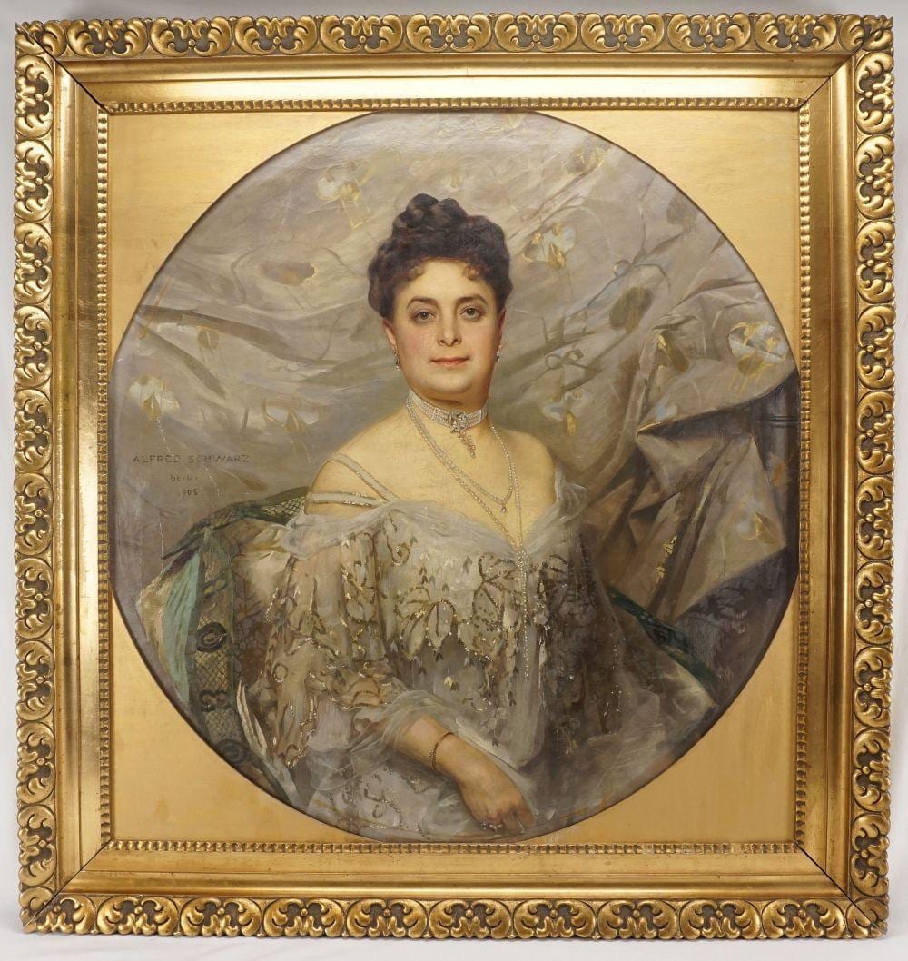 Alfred Schwarz comparable auction result: alfred schwarz elegantes damenbildnis