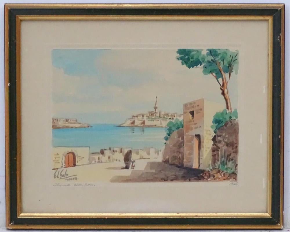 edwin galea 1934 maltese school watercolour · Claydon Auctioneers · 2020-04-29 Edwin Galea comparable auction result: edwin galea 1934 maltese school watercolour