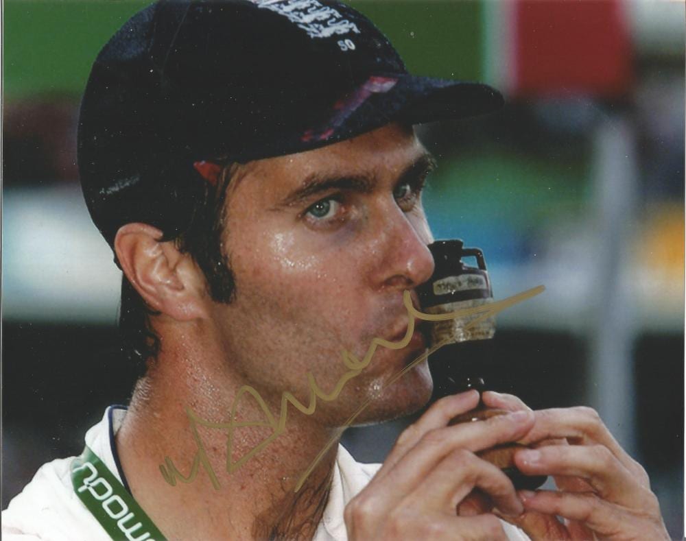 Michael Vaughan comparable auction result: michael vaughan signed england cricket ashes 8x10 photo good condition all autographs are